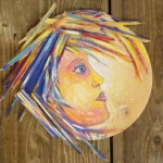 Série des têtes, acrylique sur bois.