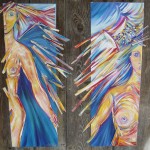 « Femmes ou anges ? » – acrylique et bois.