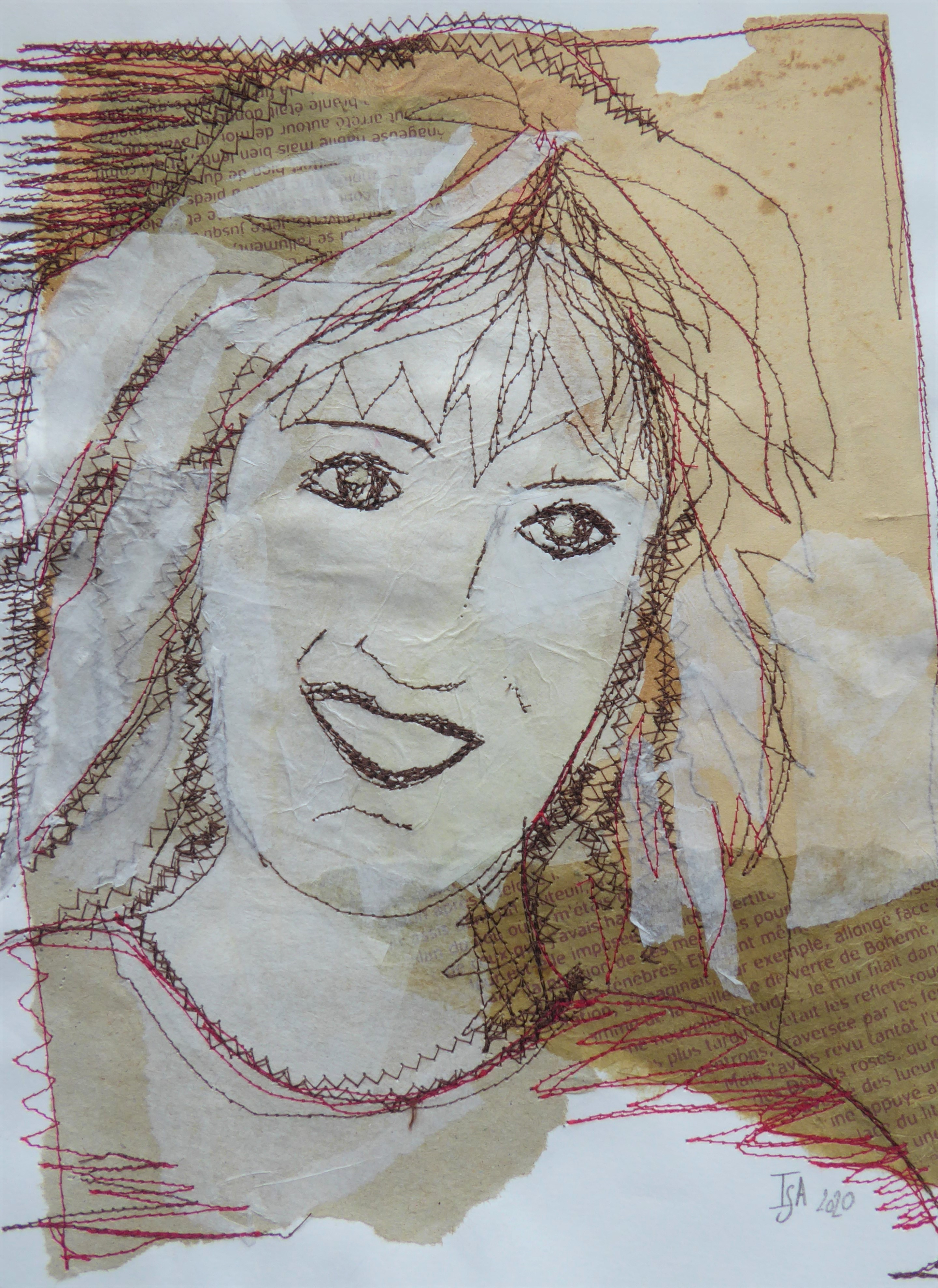 Fremiot, autoportrait en couture 2019 papier et couture