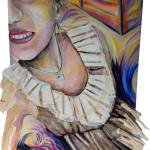 Selfie Adèle à la collerette 2017 Acrylique, bois et tissus